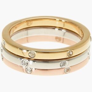 Water Resistance Crystal Tri Color Stackable infinity Rings. New Size 7